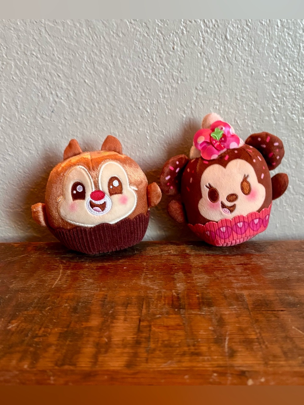 Disney Brown and Pink Cute Chipmunk & Bear Plush Duo